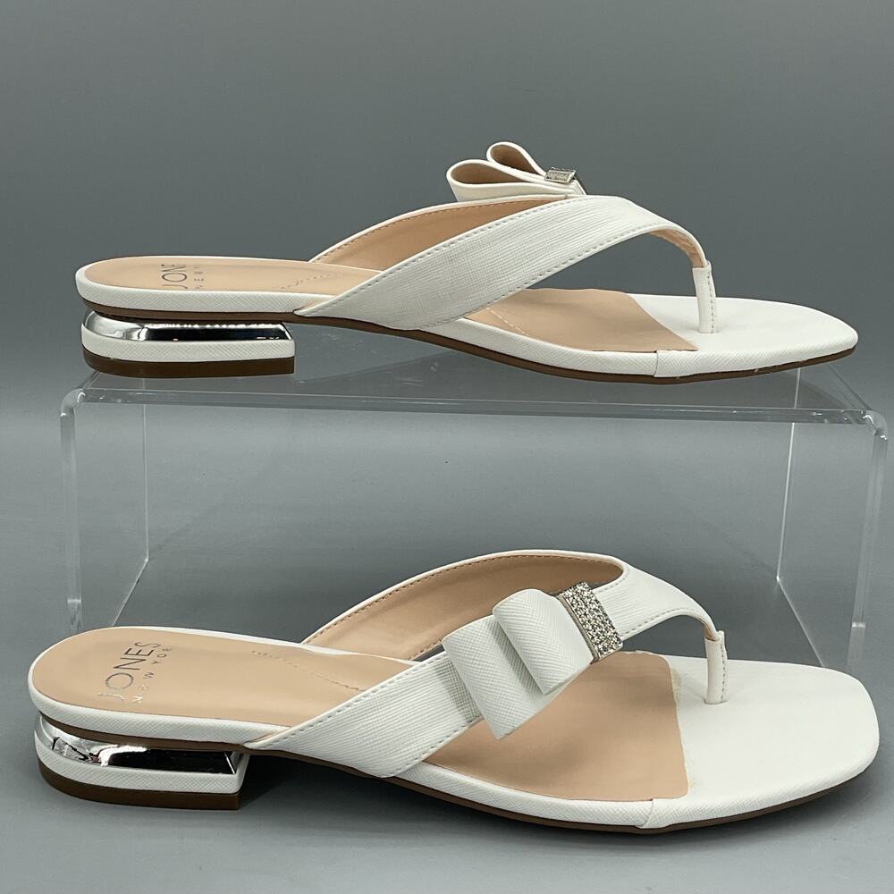NEW Jones New York Women’s Verdanta Flat Sandals White Size 6.5M